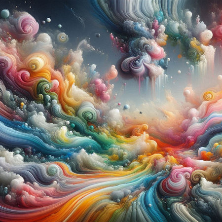 abstract colorful background, computer-generated illustration, 3D renderingの素材