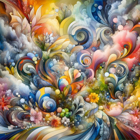 Abstract fractal background, computer-generated image. Digital art.の素材