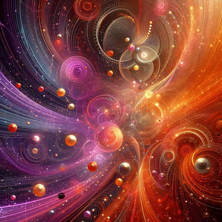 abstract fractal background a computer-generated 2D illustration, textureの素材