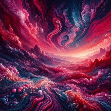 Abstract background. Red and blue palette. Raster fractal graphics.の素材