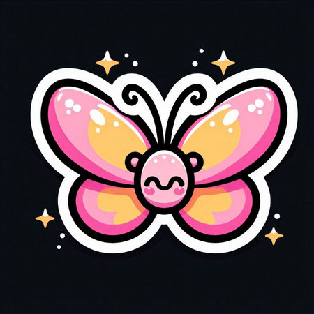 Cute cartoon heart with broken heart. Vector illustration on black background.の素材