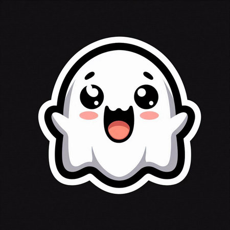 ghost vector icon. halloween illustration. cute cartoon ghost.の素材