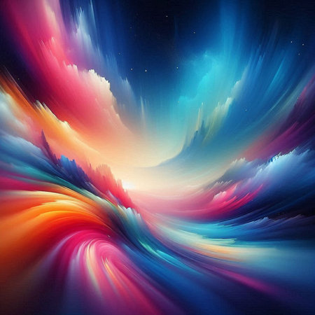 Abstract colorful background. Design element for brochure, advertisements, presentation, web and other graphic designer works. Digital collage.の素材