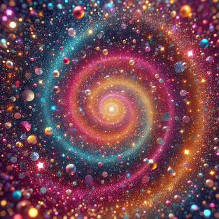 abstract background with circles and stars, computer generated abstract background, 3D renderingの素材