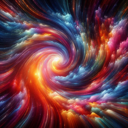 Abstract fractal. Fractal art background for creative design. Decoration for wallpaper, desktop, poster, cover booklet. Print for clothes, t-shirt. Creative illustration for designの素材