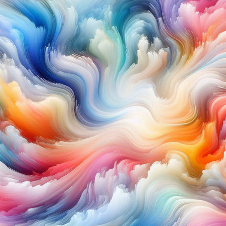 Abstract colorful watercolor for background. Digital art painting. Illustration.の素材