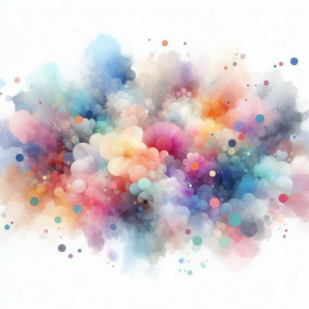 Abstract watercolor background. Colorful spots. Digital art painting.の素材