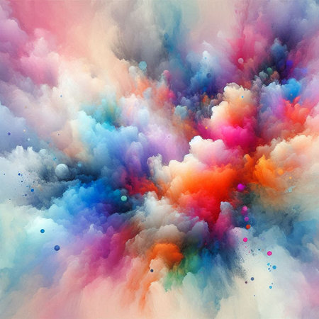 Abstract colorful watercolor background. Fantasy fractal texture. Digital art. 3D rendering.の素材