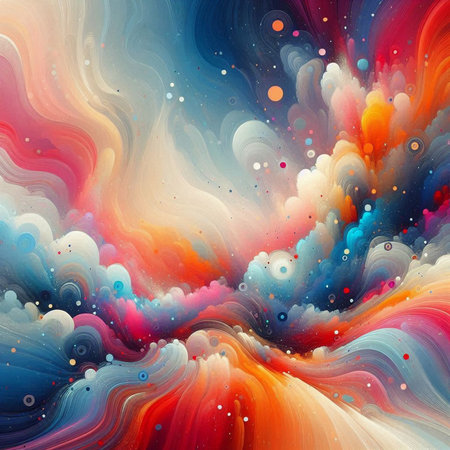 Abstract watercolor background. Oil painting style. Colorful texture.の素材