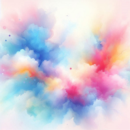 Abstract colorful watercolor for background. Digital art painting. Illustration.の素材