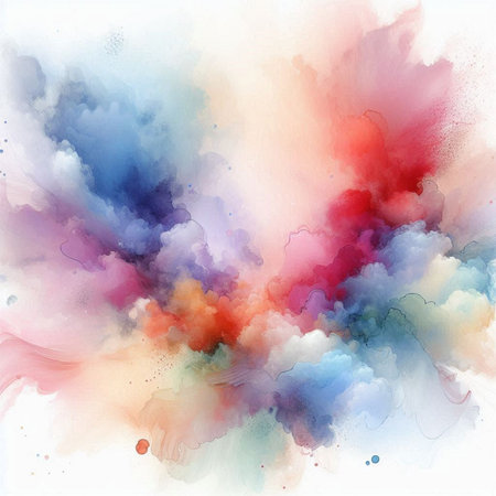 Abstract watercolor background. Colorful texture. Digital art painting.の素材