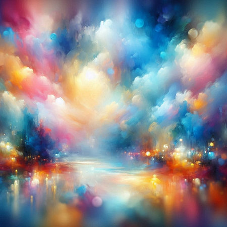 abstract background with bokeh effect, watercolor painting.の素材