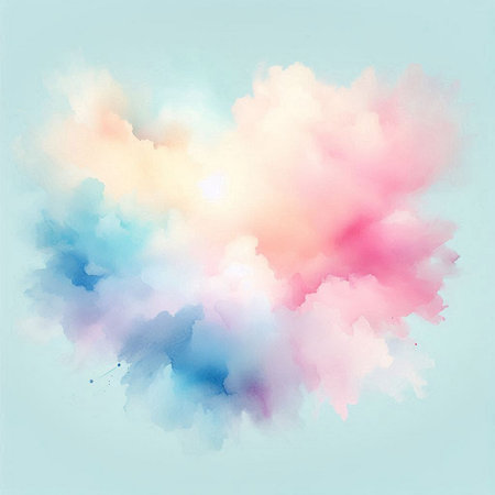 Abstract colorful watercolor for background. Digital art painting. Illustration.の素材