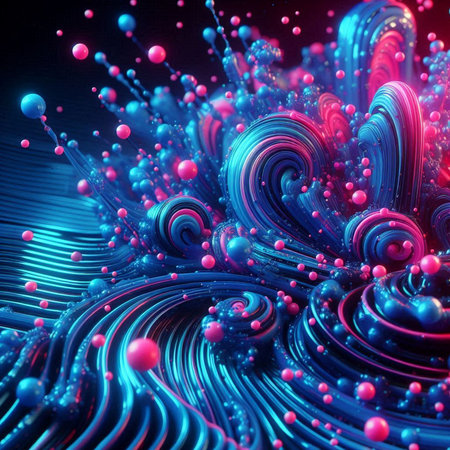 3D rendering of abstract fractal background for creative design, art and entertainmentの素材