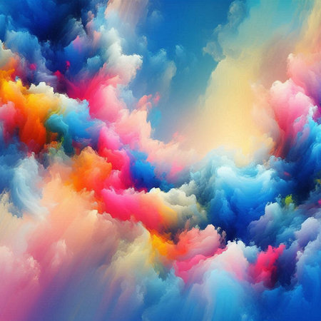 Rainbow sky background. Abstract colorful rainbow background. Vector illustration.の素材