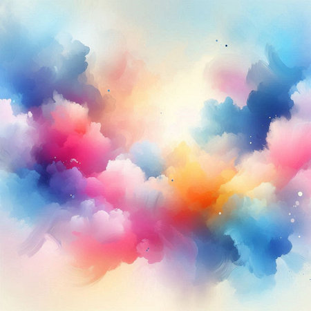 Abstract colorful water color for background. Digital art painting. Illustration.の素材