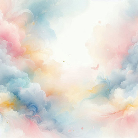 Abstract watercolor background. Colorful texture. Digital art painting.の素材