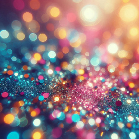 abstract background with bokeh defocused lights and stars - vintage filterの素材
