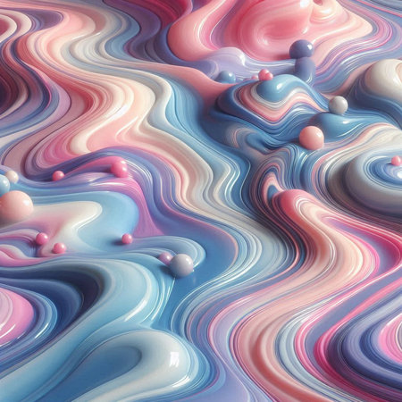 3d illustration of abstract colorful background with pink and blue marble patternの素材