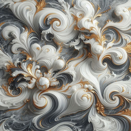 Abstract fractal background. Computer-generated illustration. Digital art.の素材