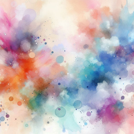 Abstract watercolor background with spots, stains and splashes. Hand-drawn illustration.の素材
