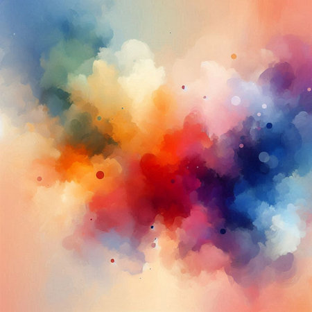 Abstract colorful watercolor for background. Digital art painting. Illustration.の素材