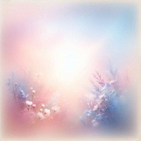 Abstract winter background with dry grass and snowflakes. Watercolor painting.の素材