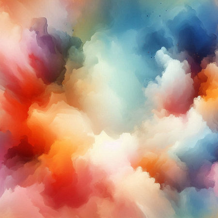 Abstract watercolor background. Colorful sky. Digital art painting.の素材