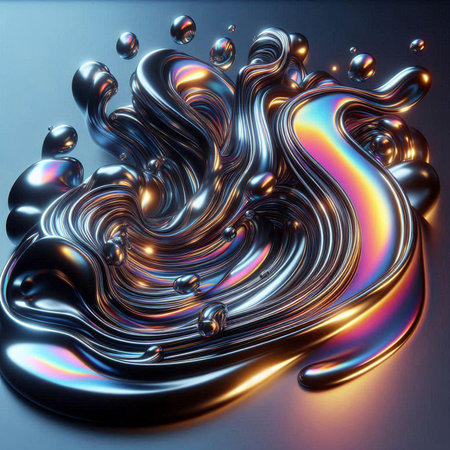 3d rendering of abstract background with liquid waves. Modern background designの素材