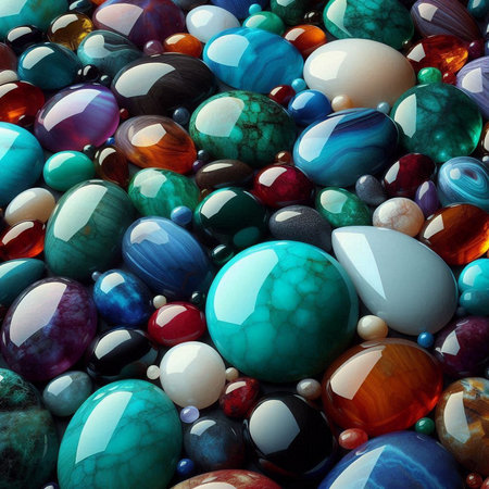 Abstract background of multicolored beads. Multicolored beads.の素材
