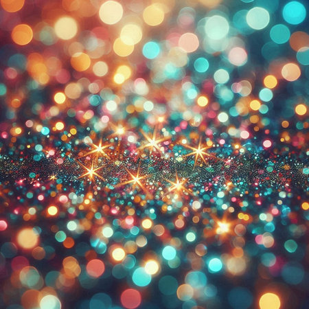 abstract background with bokeh defocused lights and stars.の素材