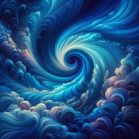 Abstract fractal. Fractal art background for creative design. Decoration for wallpaper, desktop, poster, cover booklet. Print for clothes, t-shirt. Creative illustration for designの素材