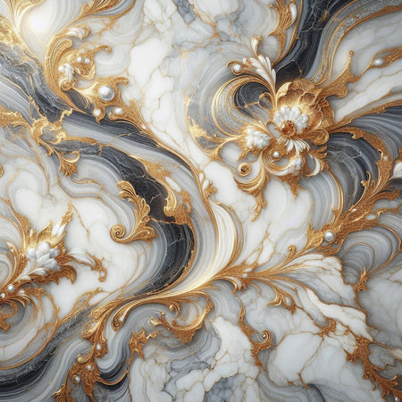 Marble texture with gold pattern. Abstract background. Computer generated graphics.の素材