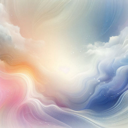 abstract background with sky and clouds in pastel colors, illustrationの素材