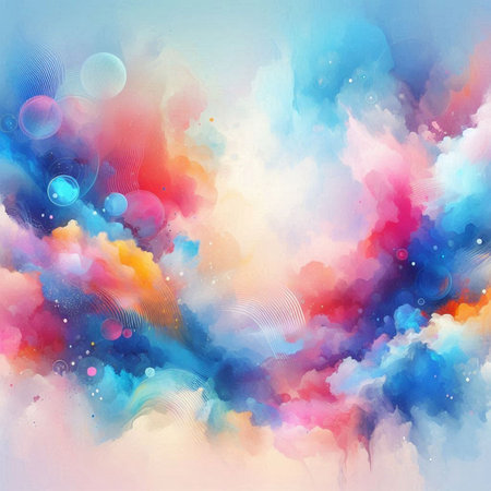 Abstract colorful watercolor for background. Texture paper. Digital art painting.の素材