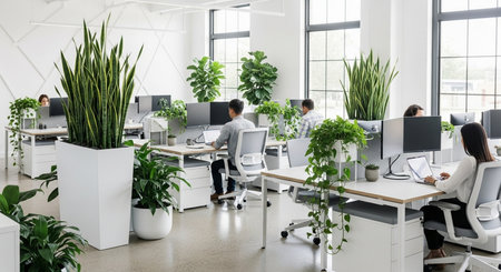 Business people working on computers in modern office. Teamwork concept.の素材