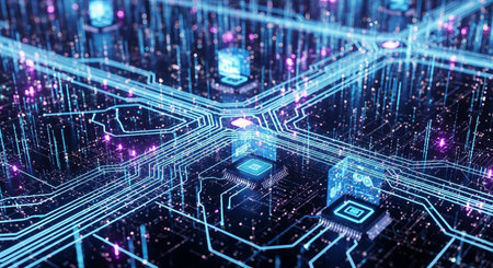 Circuit board background. Technology and science concept. 3D Renderingの写真素材