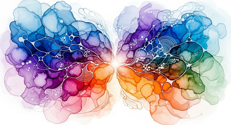 abstract colorful watercolor background, hand-drawn illustration for your designの写真素材