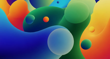 Colorful abstract background with liquid shapes. 3d render illustration.の写真素材