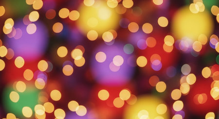 Abstract circular colorful bokeh from the party light, holiday backgroundの写真素材