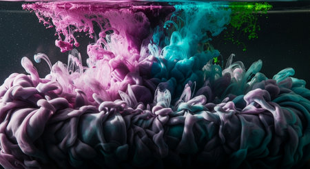 Colorful ink in water. Abstract background. Close-up.の写真素材