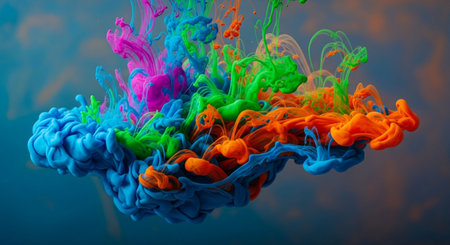 Acrylic colors in water. Ink in water. Abstract background.の写真素材