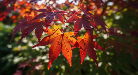 Maple leaves in autumn season. Natural background with maple leaves.の写真素材