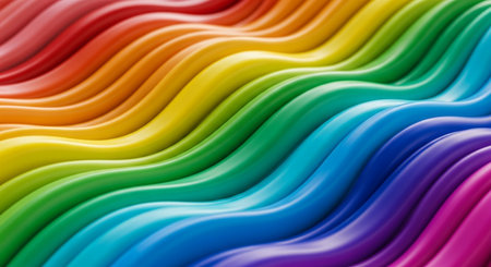 abstract rainbow background with some smooth lines in it (3d render)の素材