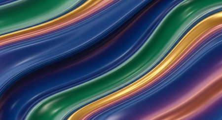 abstract multicolored wavy background with some smooth lines in itの素材