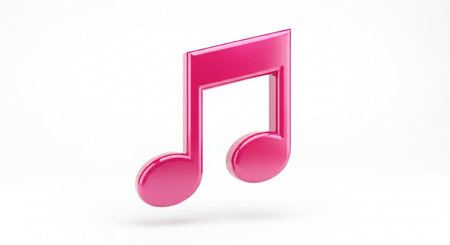 3D music note icon in white background, computer generated images.の素材