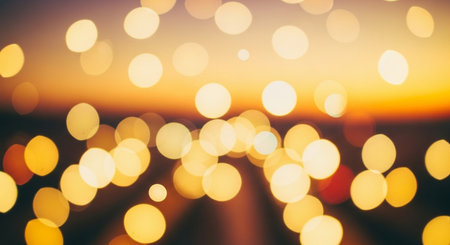 Abstract circular colorful bokeh from the party light on the beachの素材