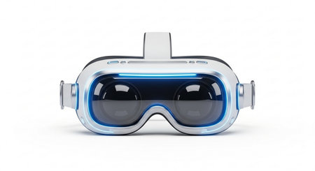 Ski goggles isolated on a white background. 3d rendering.の素材