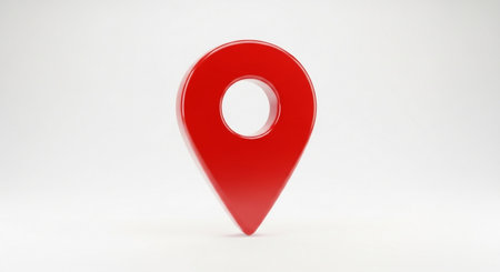 Red Map Marker on a white background. 3d Renderingの素材
