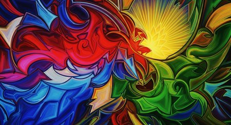 Abstract coloring background of the nature gradient with visual wave and lighting effectsの素材